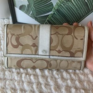 Coach signature trifold wallet